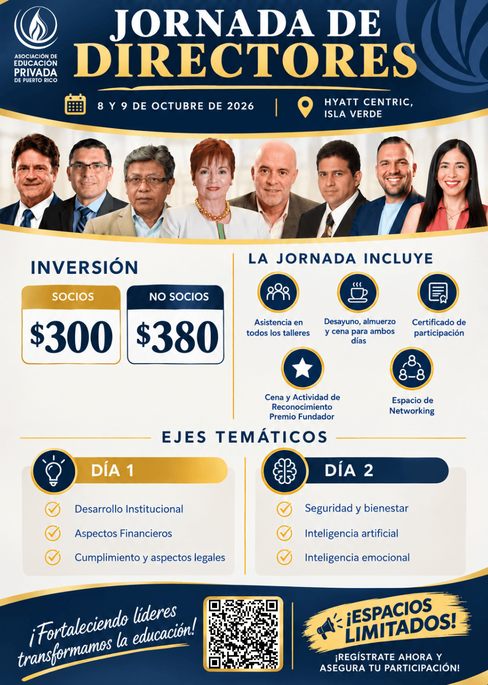 Afiche de la Jornada de Directores 2026; el texto completo aparece arriba